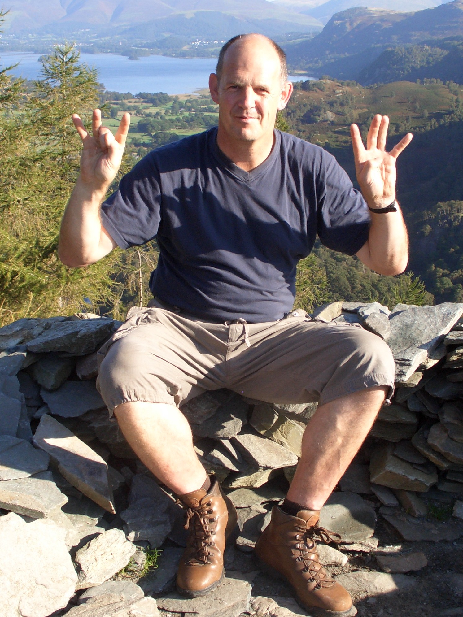 Steve Kidd on top of Castle Crag having completed 'The Wainwrights'